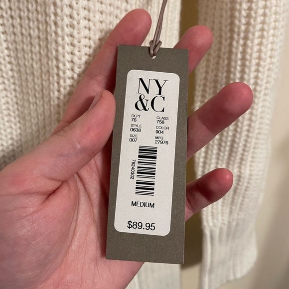 Eva Mendes Women’s Ivory Cowl/Turtle Neck Sweater Dress Medium - Picture 8 of 10